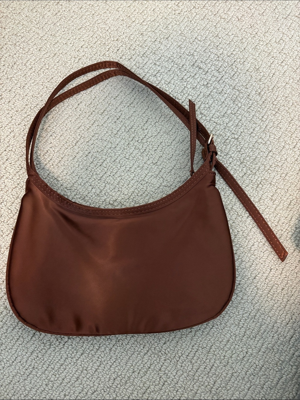 Zara Brown Satin Shoulder Bag